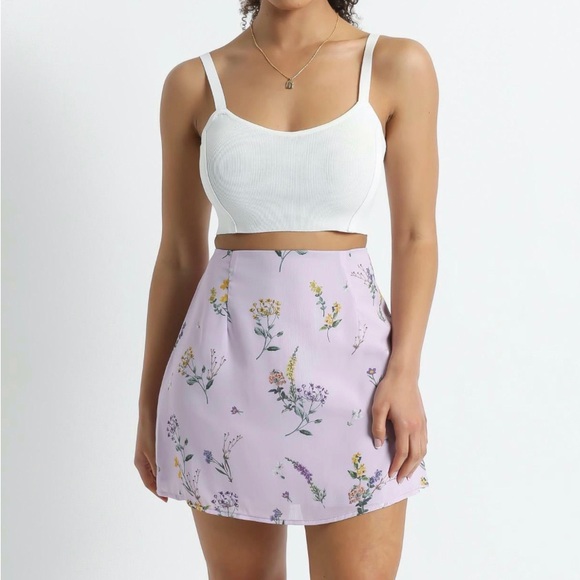Lavender Botanical Floral Skirt - Picture 7 of 8